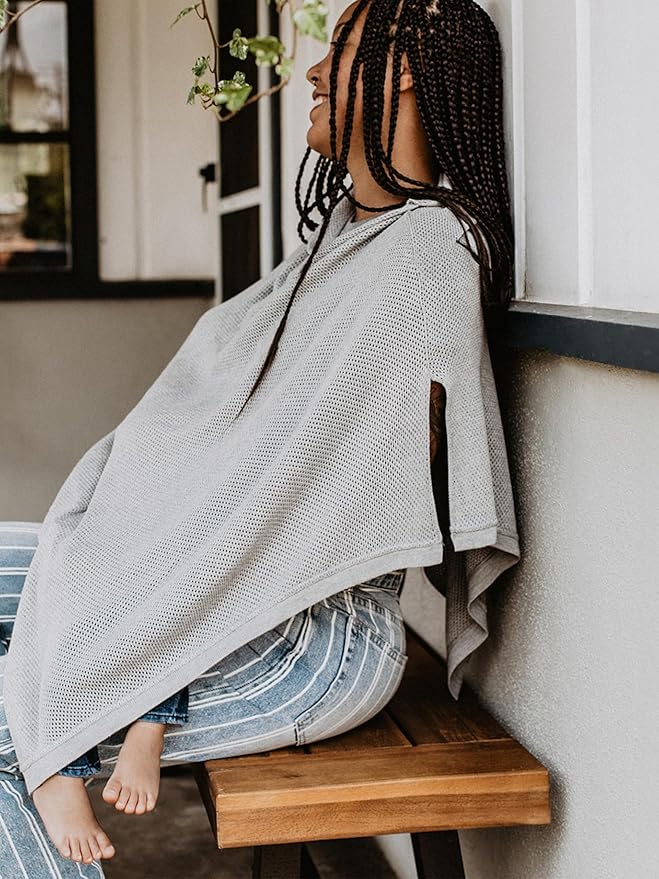 We are Amma | The Cocoon™ - Newborn Essentials Must Haves: Nursing Cover for Breast Feeding Essentials | Nursing Sweater Used as Breastfeeding Cover (Grey, Plus Size)