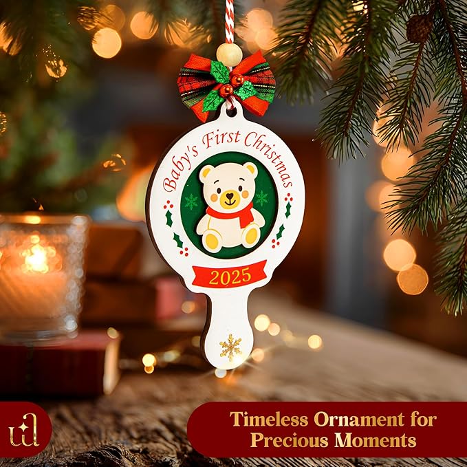Baby First Christmas Ornament 2025 for Girl Boy - Baby's 1st for Parents, Gingerbread Newborn Ornament Keepsake Babys First Xmas Ornaments for Xmas Tree Decorations