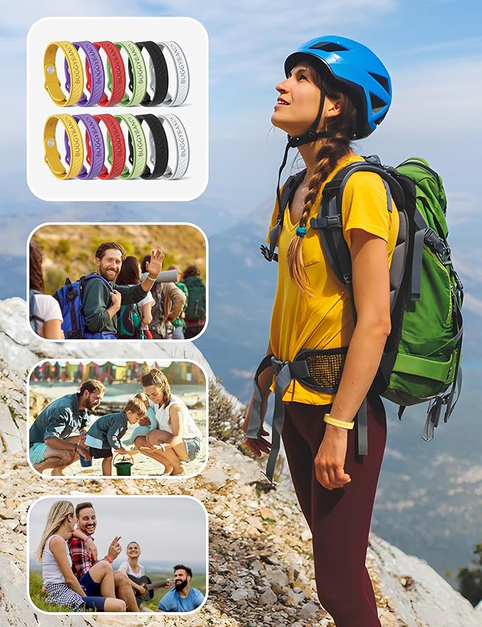 18 Pack Mosquito Repellent Bracelets, Silicone Mosquito Repellent Bands with DEET Free, Natural & Waterproof Bug Wristbands for Kids and Adults, Outdoor Traveling Protection