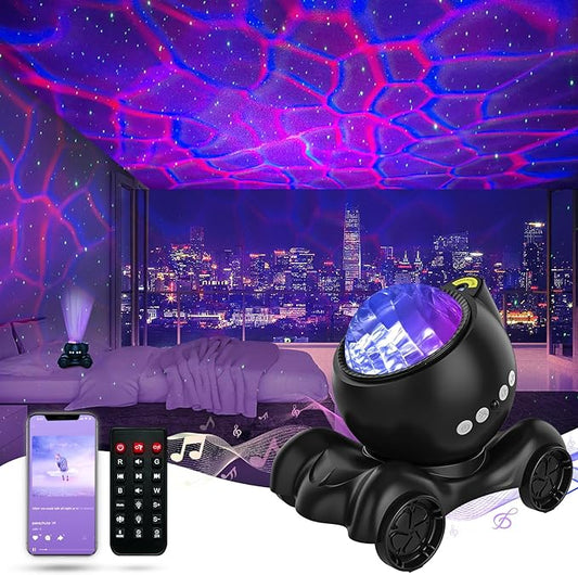 ENOKIK Star Projector, Galaxy Projector Built-in Bluetooth Speaker and 8 White Noise, Night Light for Kids Adults, Aurora Nebula Lamp for Home Decor/Relaxation/Party/Music/Gift (Black)