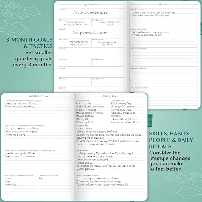 Legend Planner Daily for 3 Months – Undated Monthly Weekly & Daily Planner to Hit Goals. Organizer & Productivity Journal, A5 (Viridian Green)