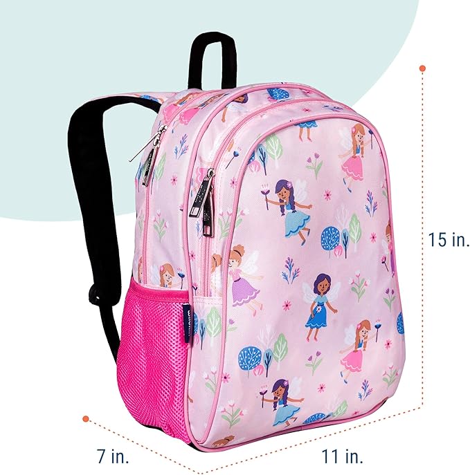 Wildkin 15-inch Kids Backpack – Durable, Padded, Adjustable for School & Travel - Fairy Garden