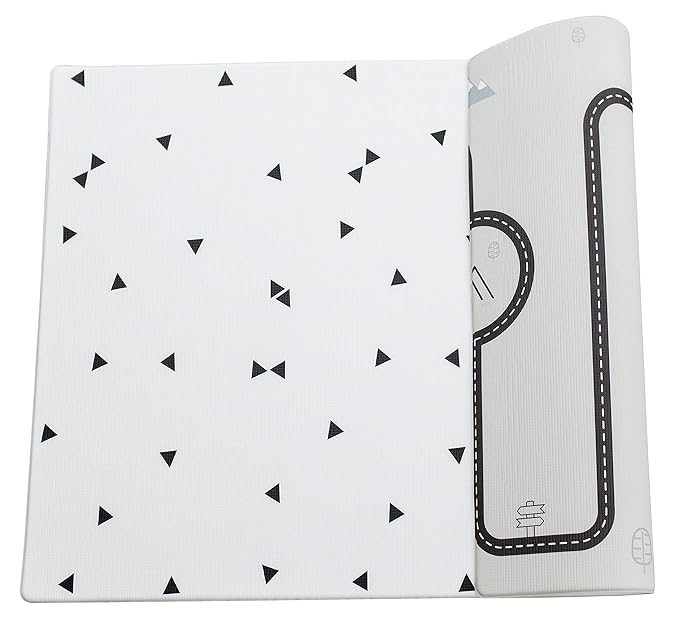 LITTLE Bot Ofie Mat, Soft Baby Play mat, Reversible Foam Floor mat, 6.5 ft x 4.5 ft, Durable and Non-Toxic (Country Road, Large)