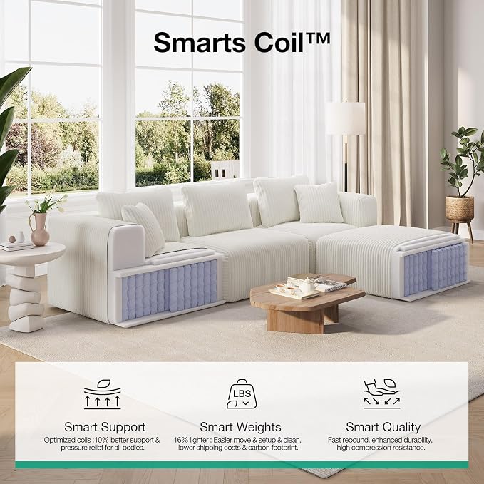 Novilla 70.8" Modular Sectional Sofa, Modern Cloud Sectional Couch - Image 3