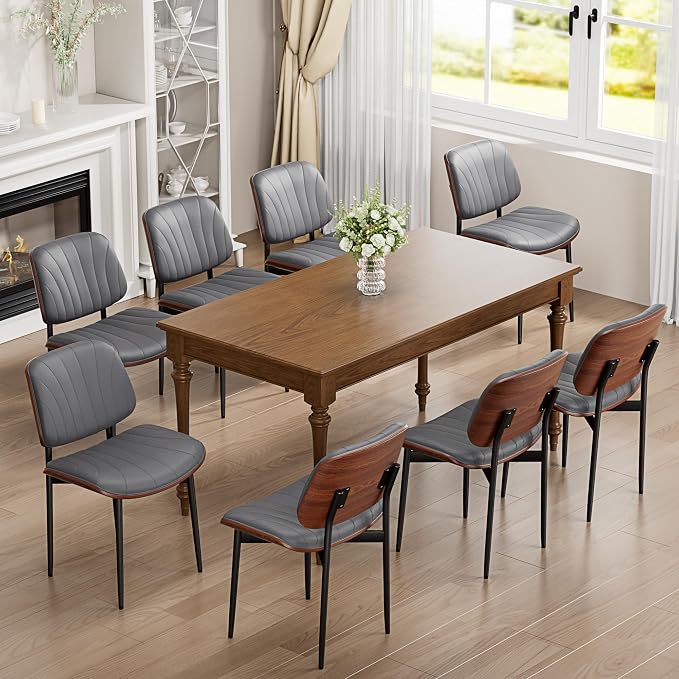 YaFiti Dining Chairs Set of 6, Dining Room and Kitchen Chairs, Mid Century - Image 4