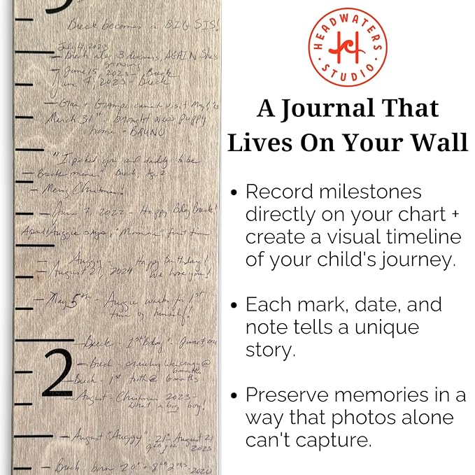 Wooden Growth Chart – Kids Height Chart, Wall Measurement for Kids, Height Chart for Wall, Growth Ruler for Children – Natural Ruler (63"x6.7")