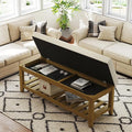 Befurtori Large Rectangular Upholstered Ottoman Bench, Linen Tufted Footrest by Befurtori