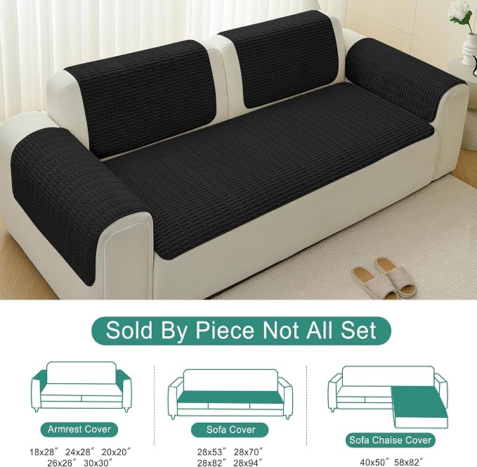 Foxdecor Couch Arm Covers Sofa Armrest Cover, Arm Chair Covers Set of 2 - Image 6