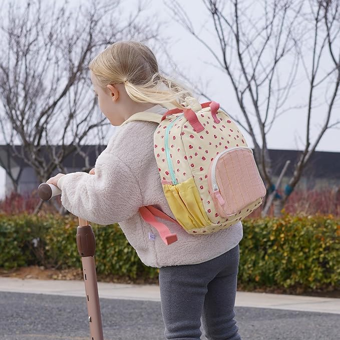 GAGAKU Toddler Backpack for Girls - Kids Mini Bag 2-6 years old Cartoon Breathable Comfortable Preschool Daypack for School Travel - Pink Strawberry