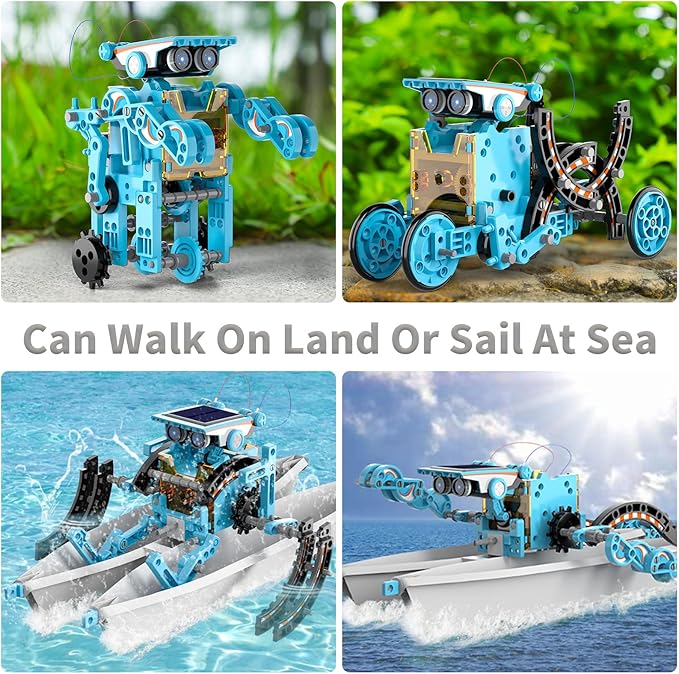 Lucky Doug 12-in-1 STEM Solar Robot Kit Toys Gifts for Kids 8 9 10 11 12 13 Years Old, Educational Building Science Experiment Set Birthday for Kids Boys Girls