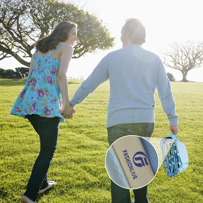 Picnic Blanket Beach Mat Extra Large Sandproof Waterproof Camping Blanket Portable Travel Blanket Play Mat for Outdoor Indoor Family Women Men Kids Beach BBQ Park Grass