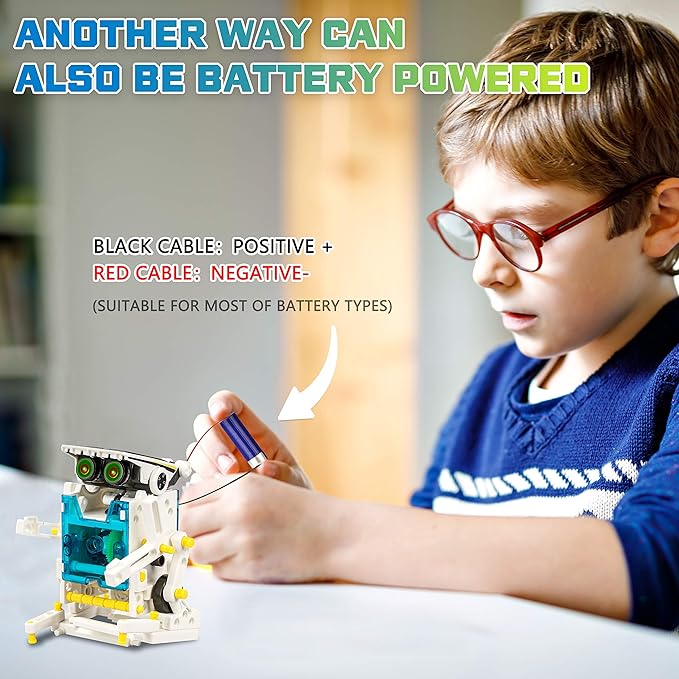 STEM 13-in-1 Solar Power Robots Creation Toy, Educational Experiment DIY Robotics Kit, Science Toy Solar Powered Building Robotics Set Age 8-12 for Boys Girls Kids Teens to Build