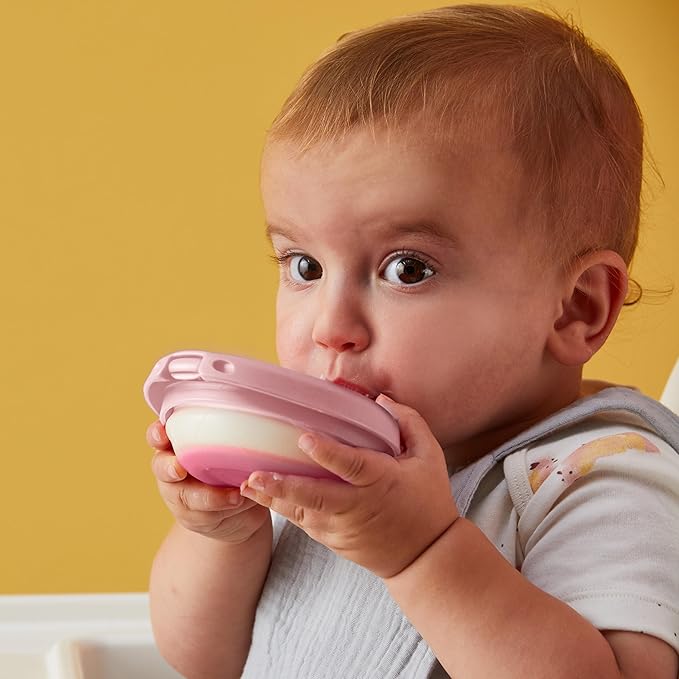 b.box Fill + Feed (Blush) | Reusable Baby Food Pouch | For Babies & Toddlers 4m+ | Silicone/Nylon Pouch, BPA-Free Lid | Dishwasher & Microwave Safe | 110mL (3.7oz, ½ Cup) Capacity