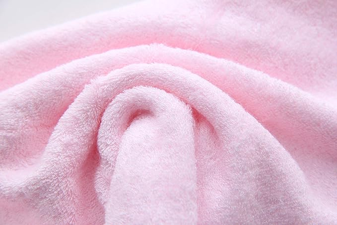 HIPHOP PANDA Baby Washcloths, Rayon Made from Bamboo - 2 Layer Ultra Soft Absorbent Newborn Bath Face Towel - Reusable Baby Wipes for Delicate Skin - Pink, 6 Pack