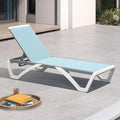 PURPLE LEAF Patio Chaise Lounge Chair Outside Aluminum Plastic Stackable by PURPLELEAF