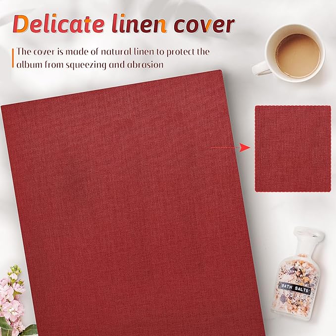 Popotop Photo Album 4x6 1000 Pockets for Wedding Gifts,Linen Hardcover Picture Albums for Family Anniversary Baby Vacation Pictures