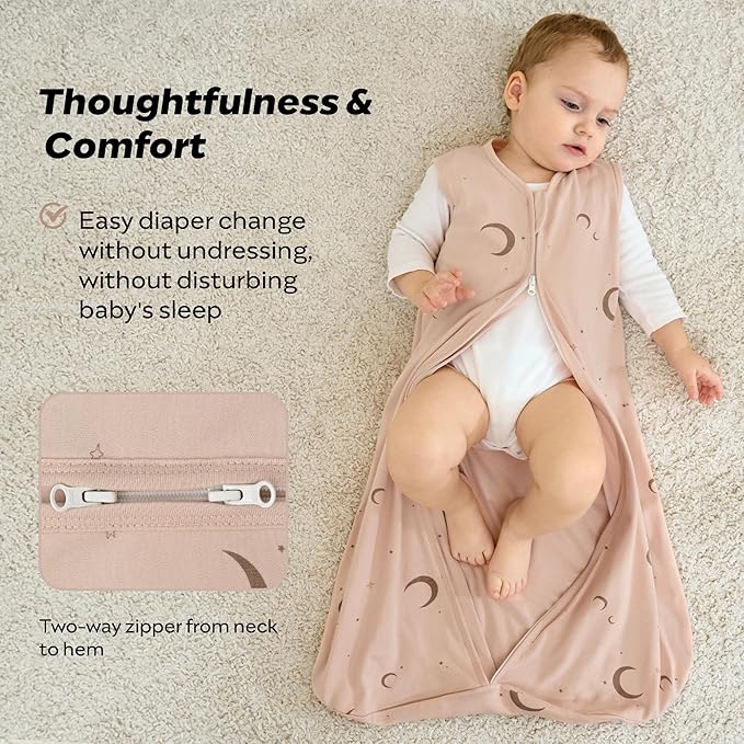 JELLYMONI Baby Sleep Sack 18-24 Months, 100% Cotton 3 Pack 0.5 TOG Baby Wearable Blanket Infant Sleep Sack with 2-Way Zipper Newborn Sleep Sacks