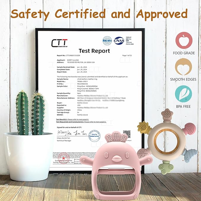 2 Pack Baby Teething Toys for 0-6 & 6-12 Months, Food Grade Silicone Teething Mitten No Drop Teether and Ring Teether, BPA Free, One-Piece, CPC Certified Baby Chew Toys for Sucking Needs