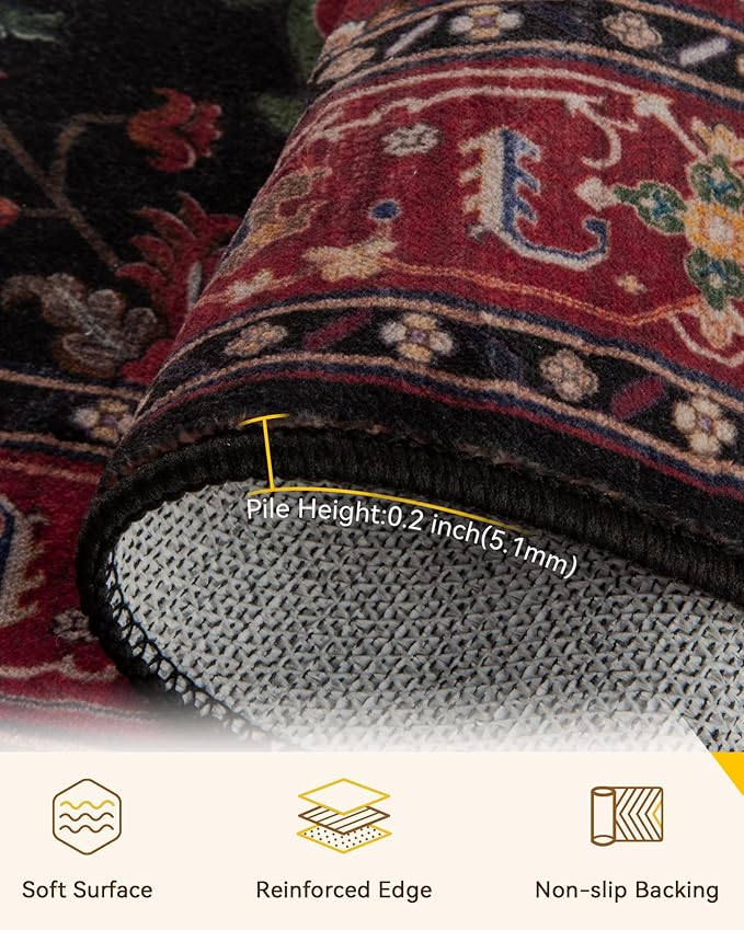 RELEANY Area Rugs 2'x5' Runner Rug Non Slip Washable - Image 4