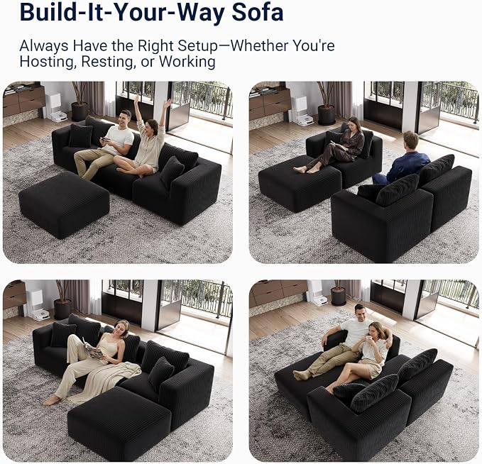 Avenco 35.4” Left-Arm Facing Modular Sofa Seat, Individually Wrapped Coil - Image 3