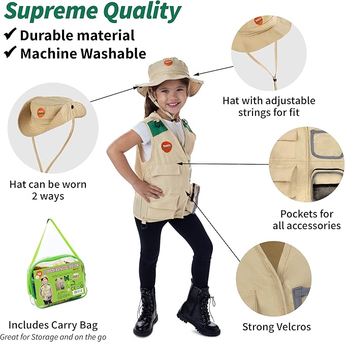 Born Toys Kids Costumes Set, 3-in-1 Dress Up & Pretend Play, Ages 3-7, Washable