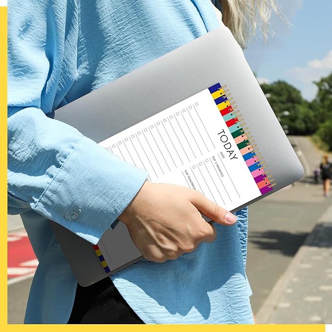 To Do List Notepad, Daily Planner Notebook with 52 Tear-off Sheets, Undated Writing Organizer for Daily Tasks and Goal, Coiled Task Track Checklist Productivity Pad for Office, Classroom, Home, School