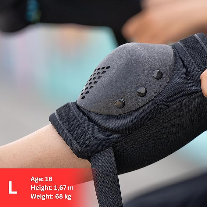 SKATEWIZ Skateboard Pads Protective Gear Set for Kids - Smash - Roller Skate Pads [6pc] - Elbow Pads Roller Derby and Knee Pads Kids Skating with Wrist Guards for Kids and Adults