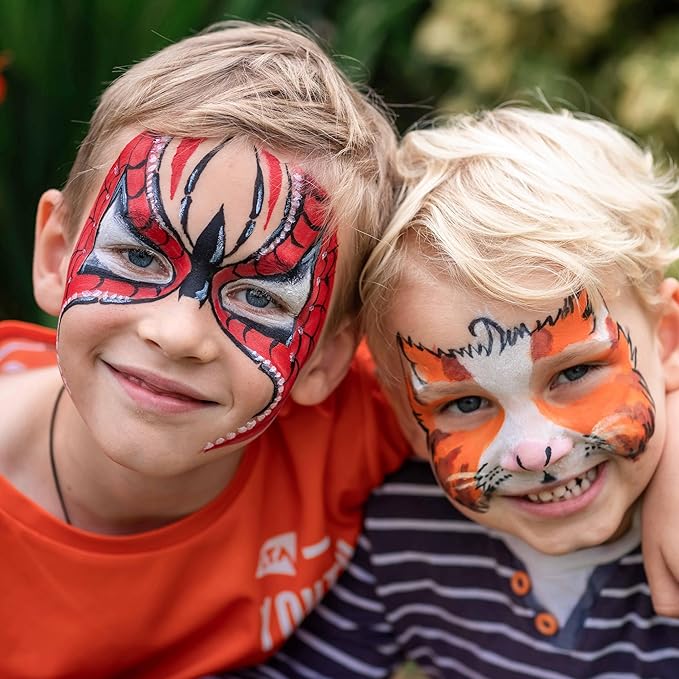 Face Body Paint Oil Palette - Professional Safe Non Toxic Halloween Makeup Painting Kit for Kids & Adults, Flash Colors for Party, Cosplay, SFX, Tattoo, Fancy Dress & Stage Makeup