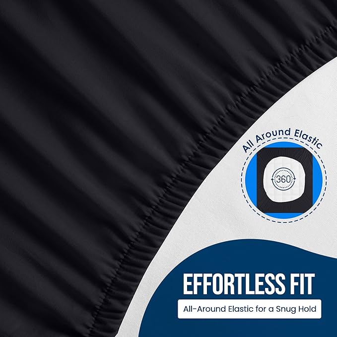 Utopia Bedding Waterproof Mattress Protector Full Size, Premium Terry Mattress Cover 200 GSM, Breathable, Fitted Style with Stretchable Pockets (Black)