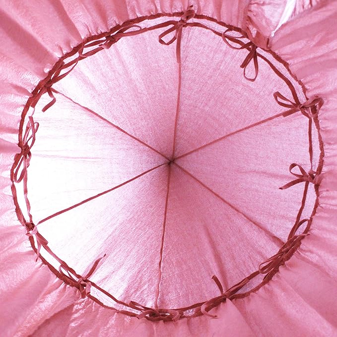 Bed Canopy with Frills Reading Nook Game Tent for Kids Boho Hanging Net Play Room Decor(Dusty Rose)