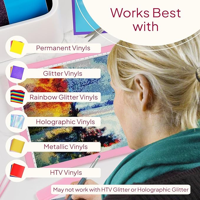 iVyne Rechargeable A4 Light Pad for Tracing & Weeding - LED Light Board for Weeding Vinyl - for Cricut Vinyl Weeding Tools - Ultra-Thin & Portable - Perfect for Artists & Crafters - Pink