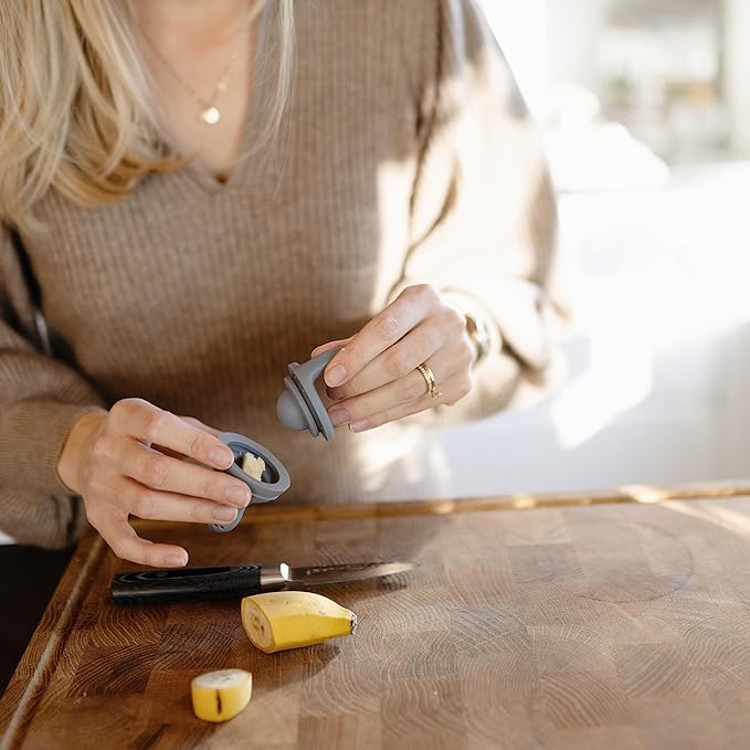 mushie Silicone Baby Fresh Fruit & Food Feeder Pacifier | 6 Months+ (Shifting Sand)