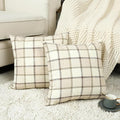 Stellhome Pack of 2 Linen Buffalo Check Decorative Throw Pillow Covers by Stellhome