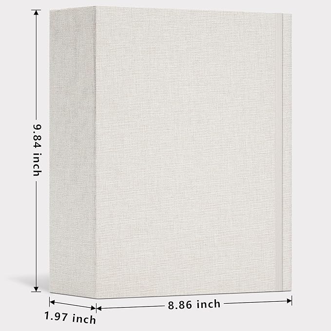 Vienrose Linen 3-Ring Photo Album Holds 190 Photos, 160 4x6 Photos and 30 6x8 Pictures, Picture Album with Multiple Size Pockets, Memory Book for Family Wedding Anniversary Baby, Beige