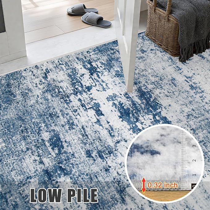 Washable Area Rug 3x5 Entryway Rug: Washable Modern Abstract Soft Thin Rug - Image 7