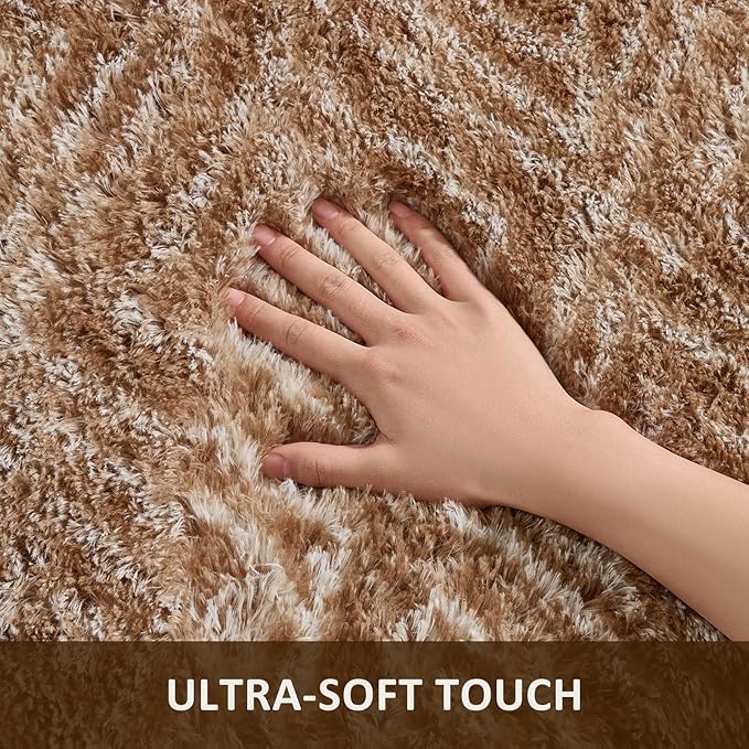 Ophanie 6x9 Brown and White Diamond Striped Rugs - Image 3