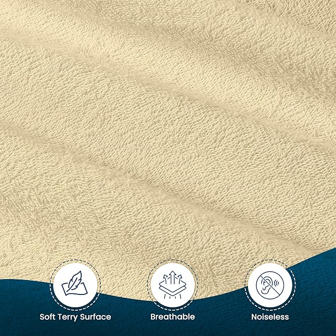 Utopia Bedding Waterproof Mattress Protector Twin Size, Premium Terry Mattress Cover 200 GSM, Breathable, Fitted Style with Stretchable Pockets (Beige)