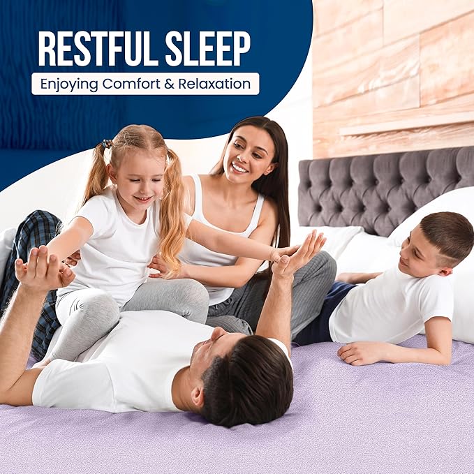 Utopia Bedding Waterproof Mattress Protector Queen Size, Premium Terry Mattress Cover 200 GSM, Breathable, Fitted Style with Stretchable Pockets (Lavender)