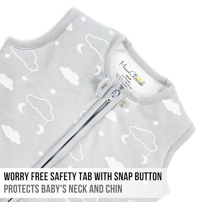 Mama Cheetah Baby Sleep Sack 2.5 TOG, Winter Baby Sleeping Bag with 2-Way Zipper, Organic Cotton Swaddle Transition Wearable Blanket for Boy Girl Infant Toddler, 0-6 Months