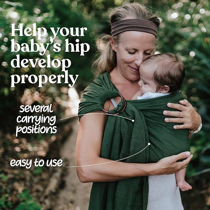 Nalakai Luxury Ring Sling Baby Carrier, Soft Linen Blend Baby Sling, Baby Wrap, Wear Your Little One Close to Your Heart, Comfort, Style