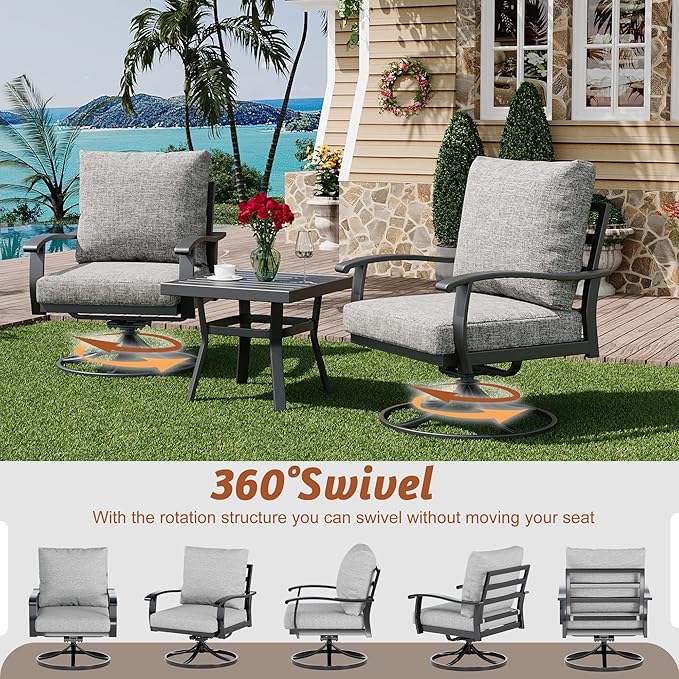 HOMREST Outdoor Swivel Rocker Patio Chairs - Image 2