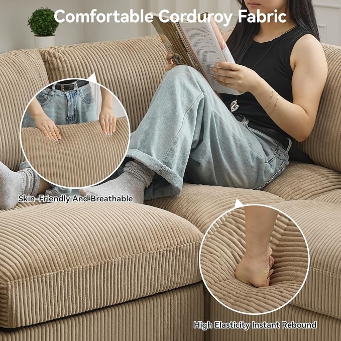 114'' U-Shaped Sectional Couch - Image 4