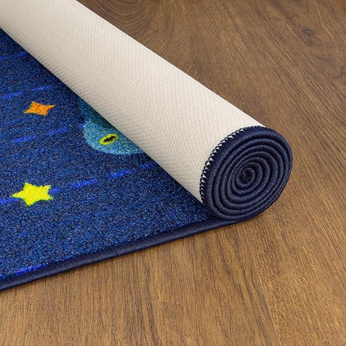 KC Cubs 3x5 Outer Space Solar System Toy Car Road Rug – Educational Play Mat Carpet for Kids, Toddlers, Nursery, Classroom, Playroom, Baby Daycare
