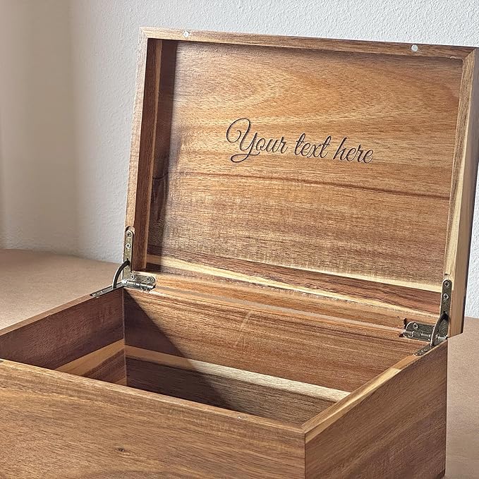 Life Tree Storage Box Personalized - Keep sake Box for Memories Large, Acacia Wood Decorative Chest, Custom Engraved Memory Boxes Bereavement, Memorial Keepsake Boxes, 11 x 8 x 4.75 in