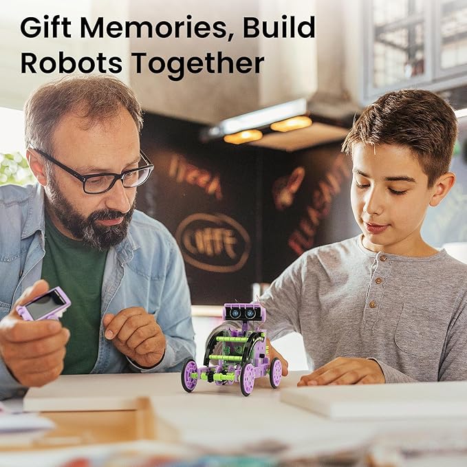 Sillbird Solar Building Robot Kit STEM Gift for Boys Aged 8-14, 12-in-1 DIY Science Educational Toys for Kids Birthday, Solar Powered Robotic Set with 190 Pieces