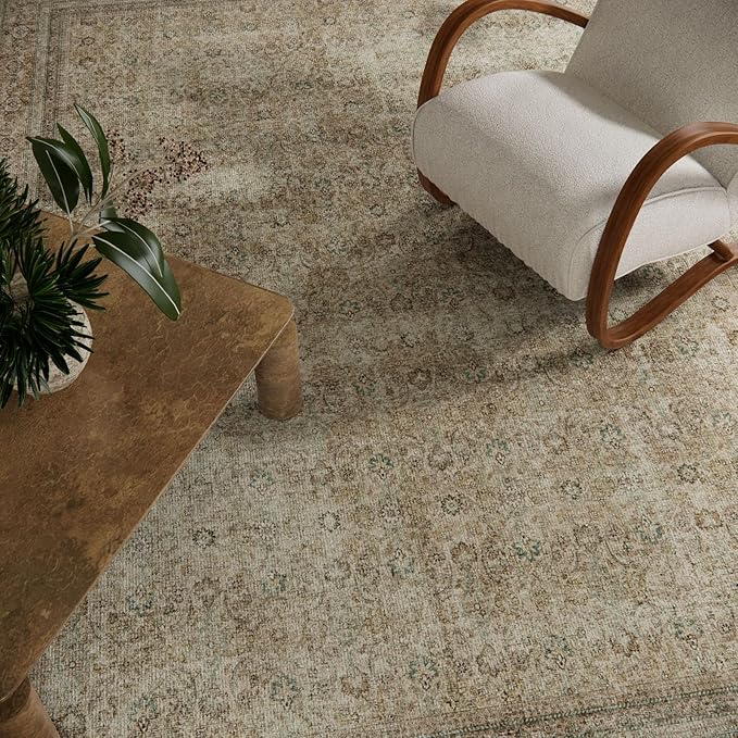 Washable Area Rugs for Living Room: 8x10 Bedroom Rug Boho Vintage Rugs Stain Resistant Non Slip Low Pile Lightweight Soft Carpets for Dining Room Kitchen Nursery Kids Room Farmhouse Living Room