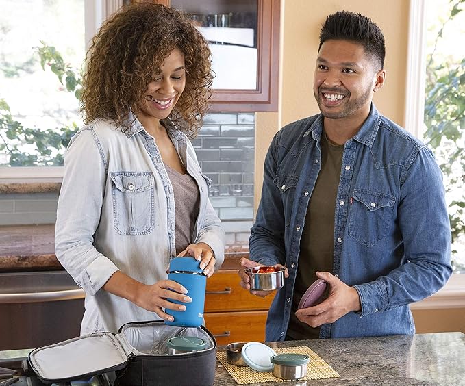 MIRA Insulated Food Jar Thermo for Hot Food & Soup, Compact Stainless Steel Vacuum Lunch Container for Meals To Go - 13.5 oz, Teal