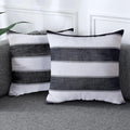AmHoo Pack of 2 Farmhouse Stripe Check Throw Pillow Covers Set Case Cotton by AmHootextile