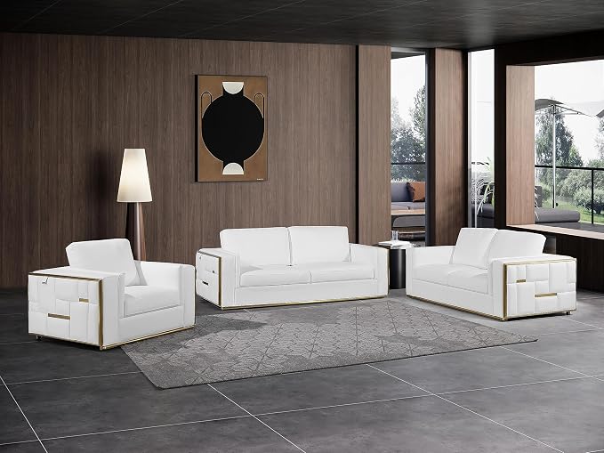 Blackjack Furniture Catania Modern Top Grain Italian Leather Sofa Set - Image 11