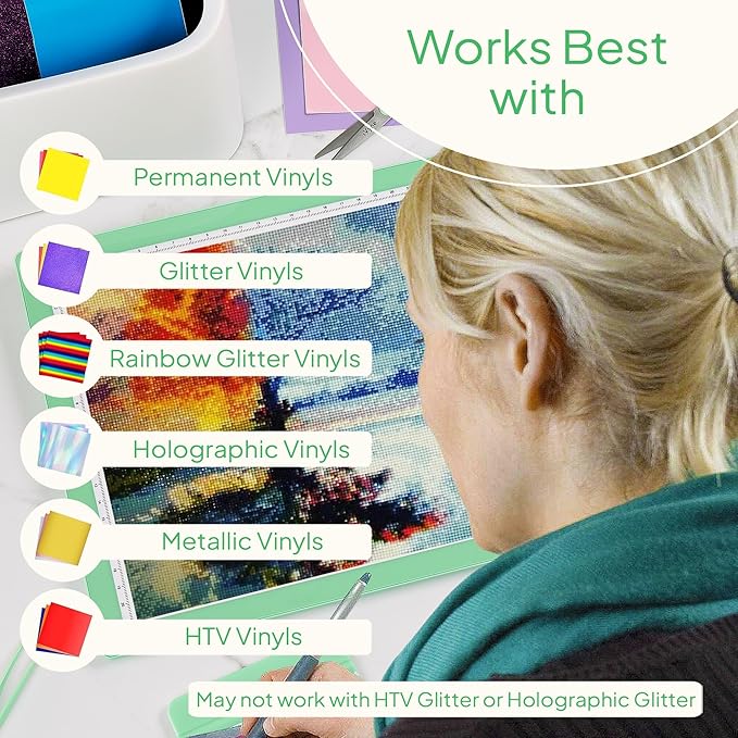 iVyne Rechargeable A4 Light Pad for Tracing & Weeding - LED Light Board for Weeding Vinyl - for Cricut Vinyl Weeding Tools - Ultra-Thin & Portable - Perfect for Artists & Crafters - Green